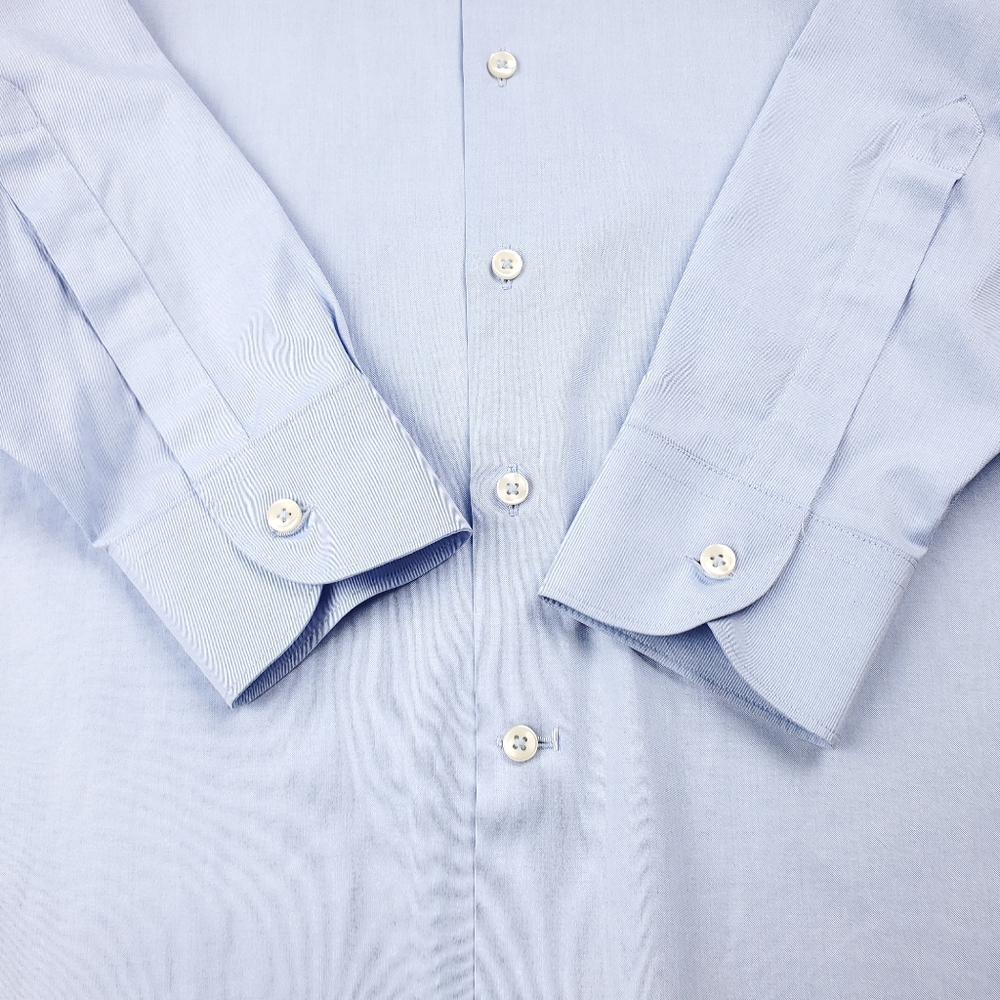 Charles Tyrwhitt Dress Shirt Mens 16 35 Non Iron Classic Fit Light Blue Business - Picture 7 of 9